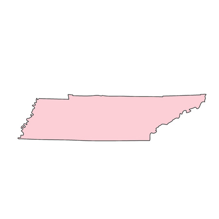 Tennessee map isolated on white background silhouette. Tennessee USA state.のイラスト素材