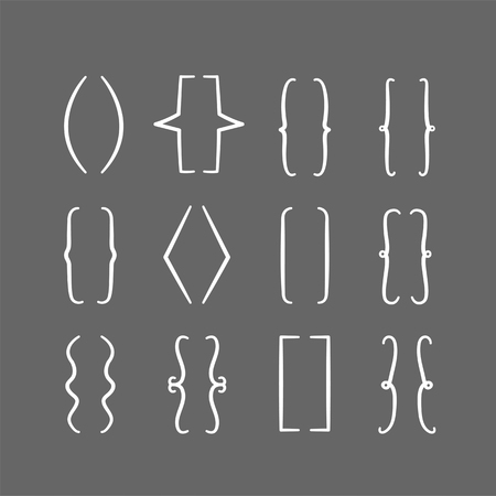 Set of braces or curly brackets iconのイラスト素材