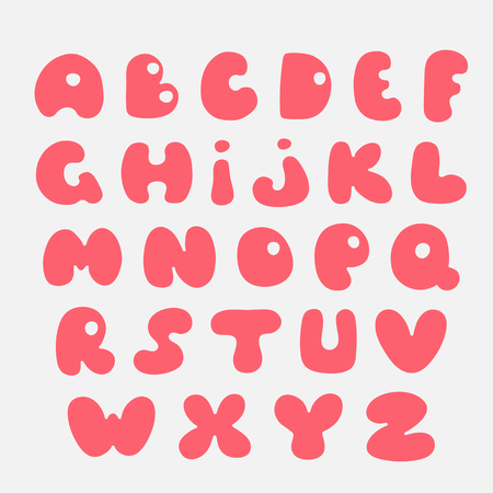Cute hand drawn alphabet. Vector comics fontのイラスト素材