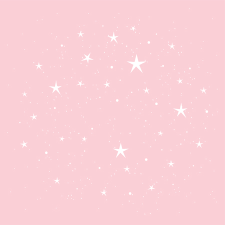 Pink background with white stars. Hand drawn elements for your designs dress, poster, card, t-shirtの写真素材