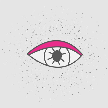 Hand drawn eye. Stickers patch. Vector illustration.のイラスト素材