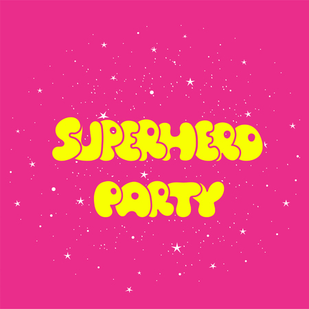 Superhero party typography, t-shirt graphic, vector.のイラスト素材