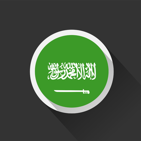 Saudi Arabia national flag on dark background. Vector illustration.のイラスト素材