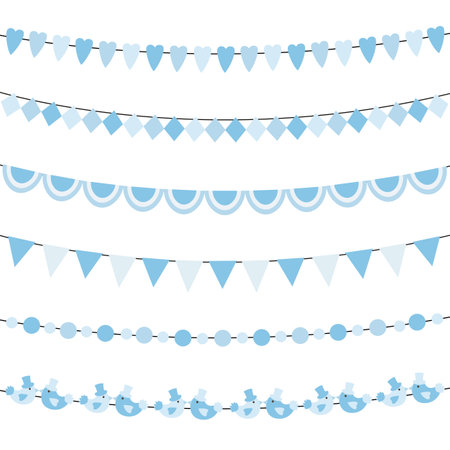 Oktoberfest set of flags, bunting or garland.のイラスト素材