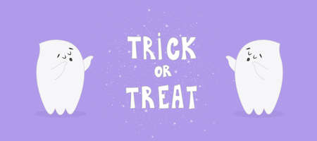 Halloween template design with ghost character.のイラスト素材