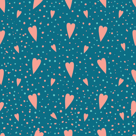 Repeated hearts and polka dot.のイラスト素材