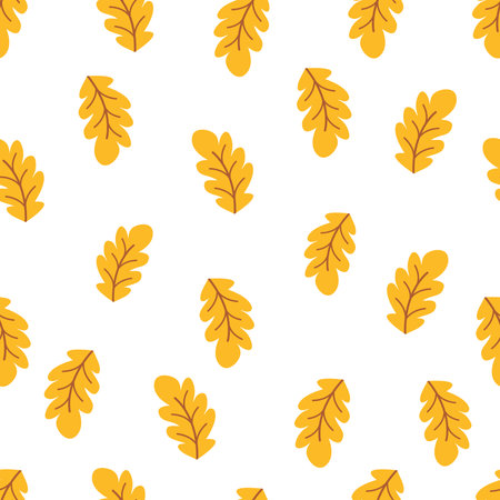 Colourful orange autumn oak leavesのイラスト素材