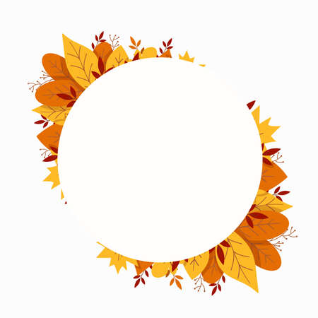 Autumn frame with yellow leaves and branchesのイラスト素材