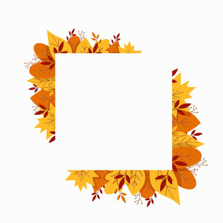 Frame with autumn leaves.のイラスト素材