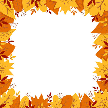 Autumn frame with yellow leavesのイラスト素材