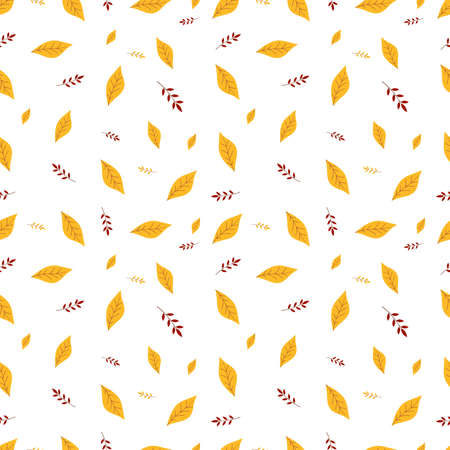 Seamless background with falling leaf.のイラスト素材