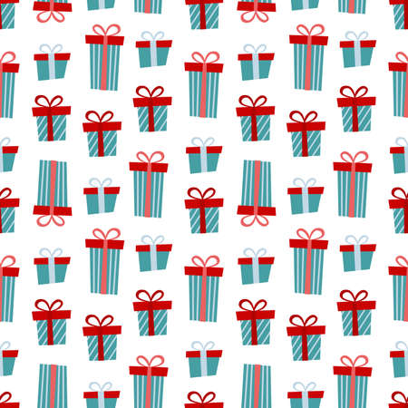 Christmas seamless pattern with Christmas gifts.のイラスト素材