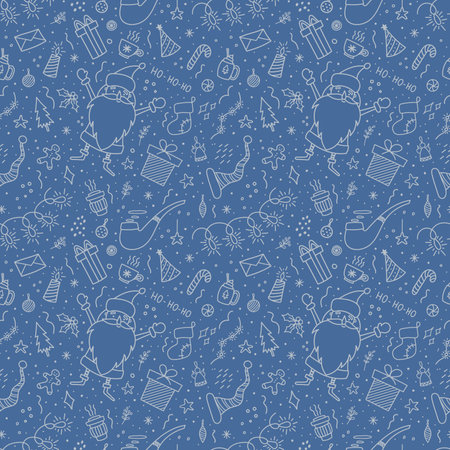 Pattern with cute characters and holiday elements.のイラスト素材