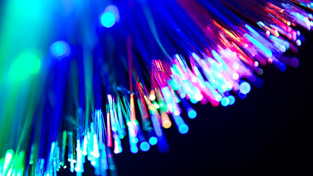 Abstract background with colorful light and blur effects. Background with flashes of colored light.の写真素材