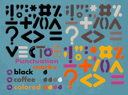 set of vector colored and black punctuation marksのイラスト素材