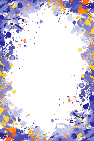 Vector colorful splattered frame for flyers, posters, invitationsのイラスト素材