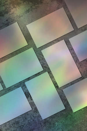 Empty white rectangle poster mockups with diagonal shadowの写真素材