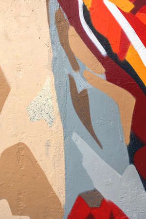 close up of colorful urban wall textureの写真素材