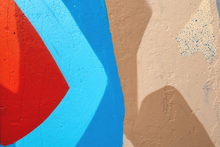 close up of colorful urban wall textureの写真素材