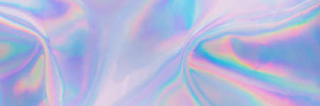 Abstract trendy rainbow pastel colored holographic banner backgroundの写真素材