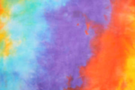 Blurred abstract tie dye multicolor fabric cloth pattern textureの写真素材