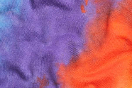 Abstract tie dye multicolor fabric cloth Boho pattern textureの写真素材