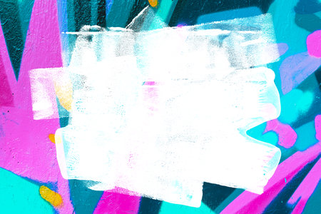 colorful urban wall texture with white paint stroke