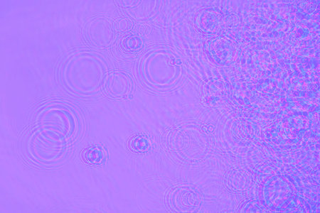 purple transparent holographic water surface texture summer backgroundの写真素材