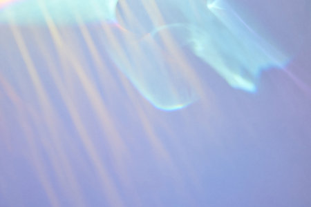 Abstract ethereal rainbow light overlay effect, holographic light refractionの写真素材