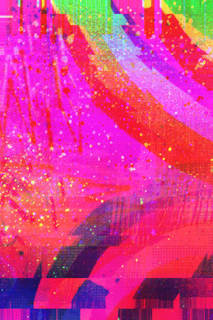 Abstract digital motion glitch art distorted background with pixelated texture