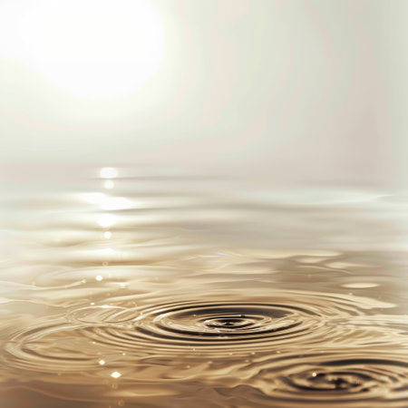 Golden Light Water Ripple Background for Beauty and Spa Themesの素材