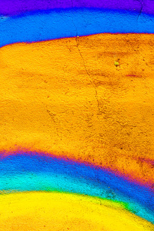 Vibrant Rainbow Texture in Neon Blue, Purple for Retro 80s, Psychedelic Artの写真素材