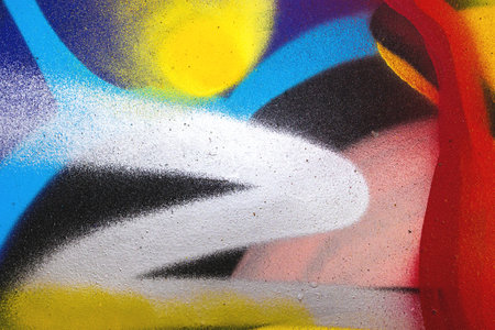 Abstract Graffiti Art with Vibrant 80s Neon Colors and Bold Lines