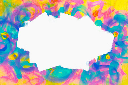 Colorful Abstract Brushstroke graffiti 80s, 90s Background with copy spaceの写真素材