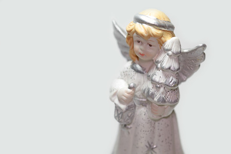 Christmas angel isolated on white backgroundの写真素材