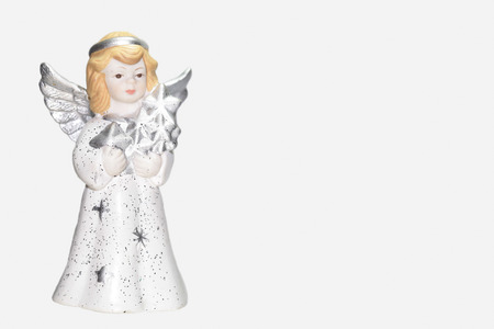Christmas angel isolated on white backgroundの写真素材