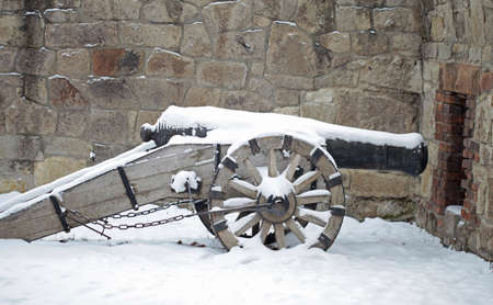 Cannon in winterの写真素材