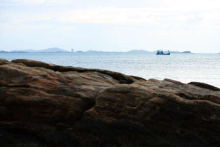 Fishing boat on the seaの写真素材