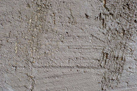 Decorative plaster on the wall of gray color is a good background or texture.の写真素材