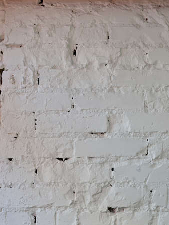 White brick wall photo is suitable for texture or background.の写真素材