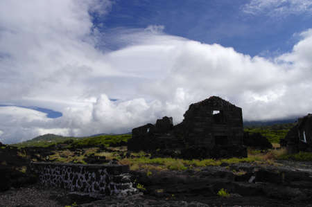 Destroyed building on the Pico island, Azores, Portugalの写真素材