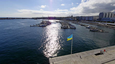 Panorama of Ponta Delgada city, Sao Miguel , Azores