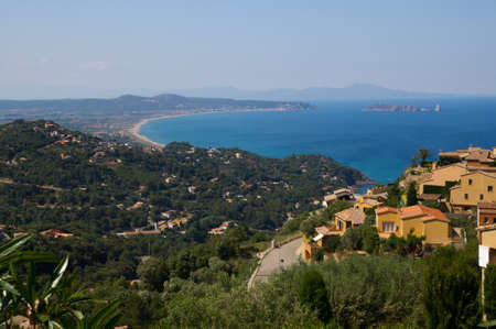 Coast of Girona from Begur castle at Catalonia Spainの写真素材