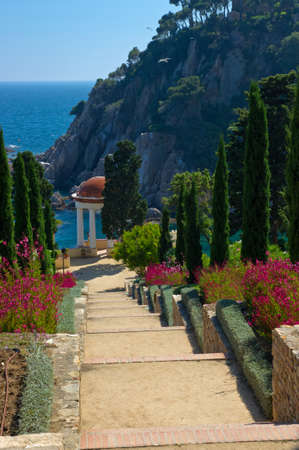 Beautiful garden in Blanes, Costa Brava, Spainの写真素材