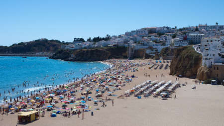 Fisherman Beach, Albufeira, Portugalの写真素材