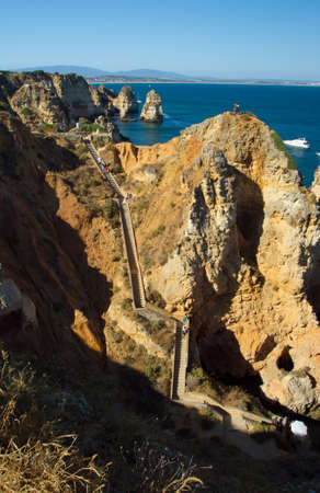 Ponta da Piedade, Natural formation in Algarve s coast near Lagos town, Portugalの写真素材