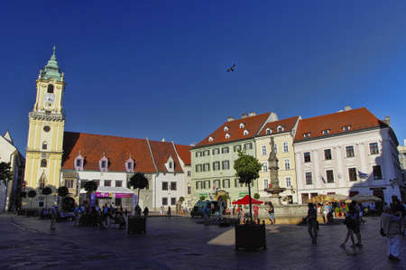BRATISLAVA, SLOVAKIA - JUNE 14  People visit Old Town on June 14, 2014 in Bratislava, Slovakia ...