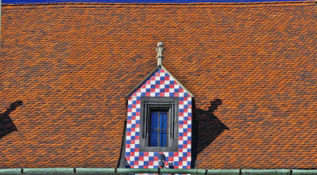 Window in Old City of Bratyslava, Slovak Republicの写真素材