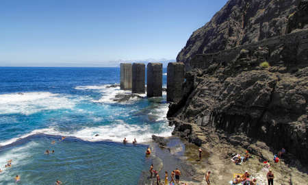 Playa Santa Catalina - Pescante de Hermigua, La Gomera Island, Canary, Spainのeditorial素材