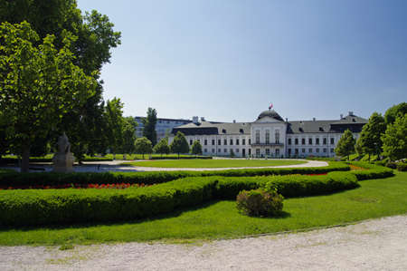 BRATISLAVA, SLOVAKIA - JUNE 6: The Garden of Bratislava-Presidential Palace on June 6, 2015 in Bratislava, Slovakiaのeditorial素材